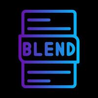 Blend file format document gradient icon. essential file type icons symbol. illustration. vector