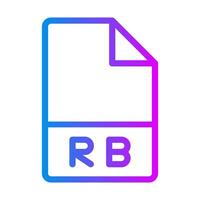 Ruby document file type, gradient tech icons for website, ui and mobile app. illustration. vector