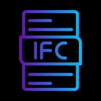 Ifc file type gradient icon. extension, document, file format symbol icons. illustration. vector