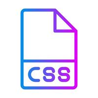 Css file type, document files, dynamic gradient icons for programming. illustration. vector