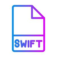 Swift document file type, gradient icons for tech interfaces and tools. illustration. vector