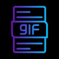 Gif file document gradient icon. extension file type symbol icons. illustration. vector