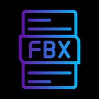 Fbx file document gradient icon. Simple and elegant file format icons. illustration. vector