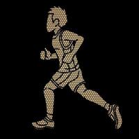 Abstract Pattern A Boy Running A Child Run Cartoon Sport vector