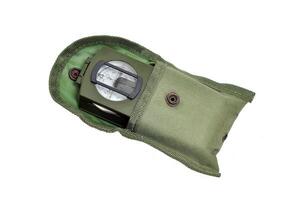 Compass military green color white background photo