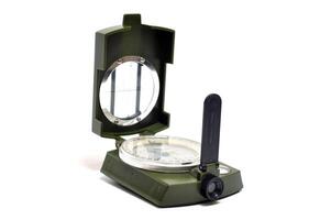 Compass military green color white background photo