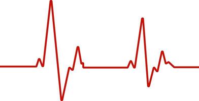 Heartbeat line diagram in red color vector