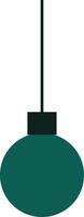 Decorative Christmas ball in dark shade green color in minimalism style. vector