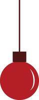 Decorative Christmas red color ball with a white reflection of light on the surface. vector