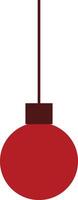 Decorative Christmas ball in dark shade red color in minimalism style. vector