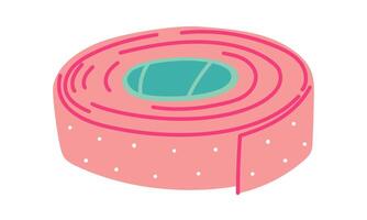 colored flat Roll Band-aid First aid with breathable surface. Pink roll with breathable surface. insulated strip to cover wounds, scratches and other elements. fabric strip is cut with scissors vector