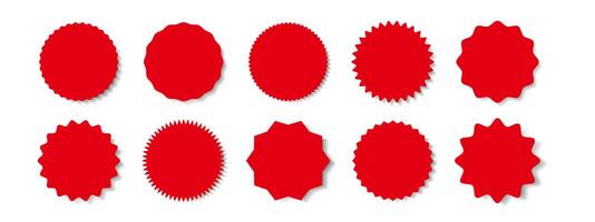 Circle postage stamps stickers collection. Banners, insignia, icons, labels and price tag, new arrival badges set. icons design elements isolated on white transparent background vector