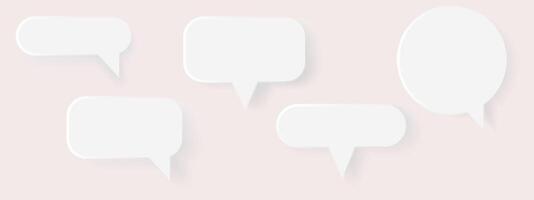 Set of blank bubble speech isolated on background. Speak bubble text, chatting box, message box. Blank empty white speech bubbles with shadows vector