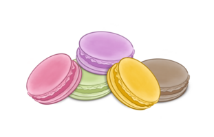 Stack of Different Colored Macaroons png