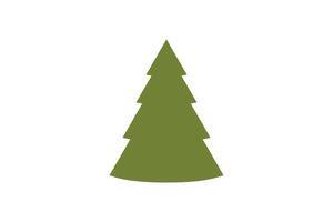 Minimalist illustration of a green Christmas tree set against a plain white background. vector