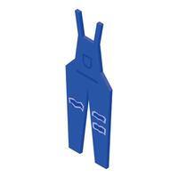 Blue overalls showing wear and tear isometric icon vector