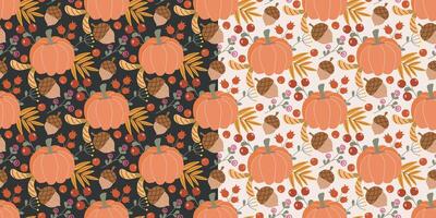 Autumn attributes seamless background vector