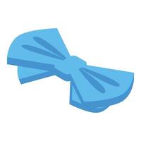Blue bow tie lying on white background isometric vector