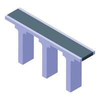 Modern city bridge connecting road infrastructure isometric view vector