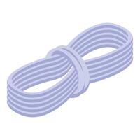 Blue cable wire is folded and tied with a knot vector
