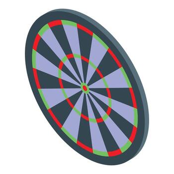 Dartboard with red and green circles representing achieving a goal vector