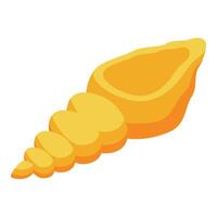 Yellow seashell lying on white background vector