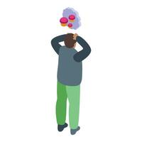 Man thinking about cupcakes with thought bubble above his head vector