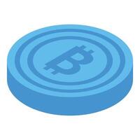 Blue bitcoin showing concept of digital currency vector