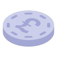 Pound sterling coin showing wealth and finance vector