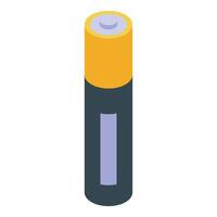 Alkaline battery providing portable electrical power in isometric view vector