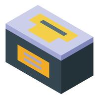 Ballot box with vote entering counting machine isometric icon vector