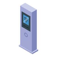 Digital interactive information kiosk displaying public information vector