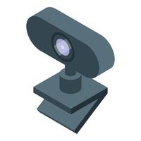 Modern web camera streaming video on computer monitor vector