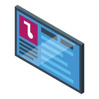 Interactive digital signage kiosk displaying information and music notes icon vector