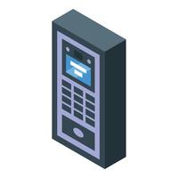 Modern intercom system displaying incoming call information vector