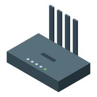 This wifi router provides a wireless signal for multiple devices vector