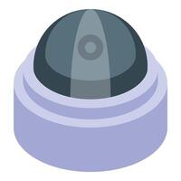 Security dome camera observing surrounding area vector