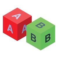 Red and green abc cubes representing choice vector