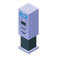 Illustration of a modern payment terminal accepting contactless payments vector