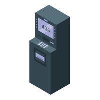 Atm machine showing 404 error message on screen vector