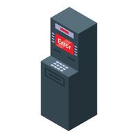 Atm is displaying an error message on the screen vector