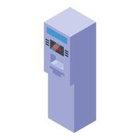 Modern bank atm machine displaying error message vector