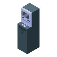 Atm terminal standing for making financial transaction vector