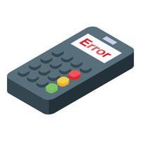 Pos terminal showing error message isometric view vector