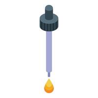 Pipette dropping essential oil with isometric viewpoint vector