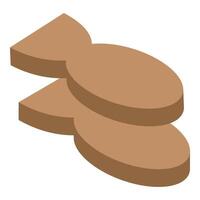 Bread slices for french toast being dipped in batter vector