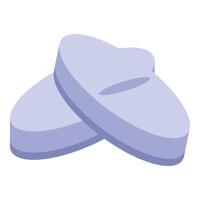 Two oval tablets forming an x shape are lying on top of each other vector