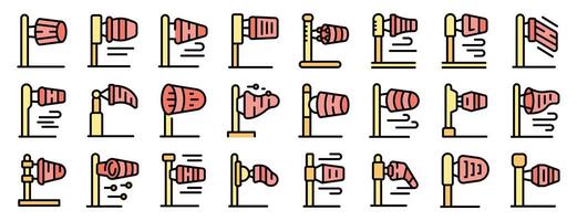 Windsocks showing wind strength and direction on a white background vector