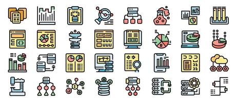 Data analyst working with charts, graphs and big data icon set vector
