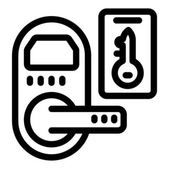 Electronic door handle using keycard access for security vector